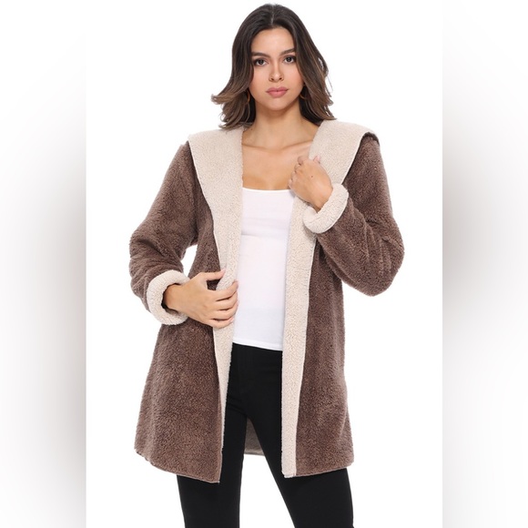 Serenity Nwot Fleece Jacket in Mocha - Picture 3 of 6